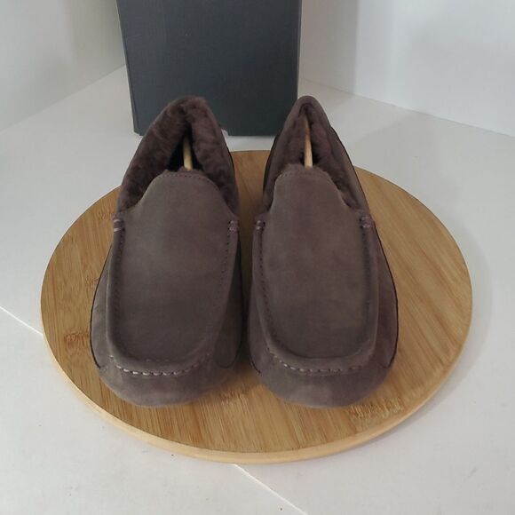UGG Ascot Slipper Dusted Cocoa Suede Wool Comfort Loafer Men's US 9 NIB - Picture 2 of 15